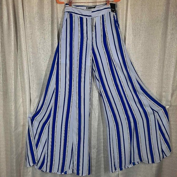 New York & Company Pants - NYC 7th Avenue Design Studio Women Size 0 Tall Palazzo Pants Stretch Blue